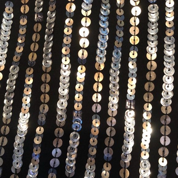 Theory Black Silk & Silver Sequin Mini Skirt - Picture 3 of 3